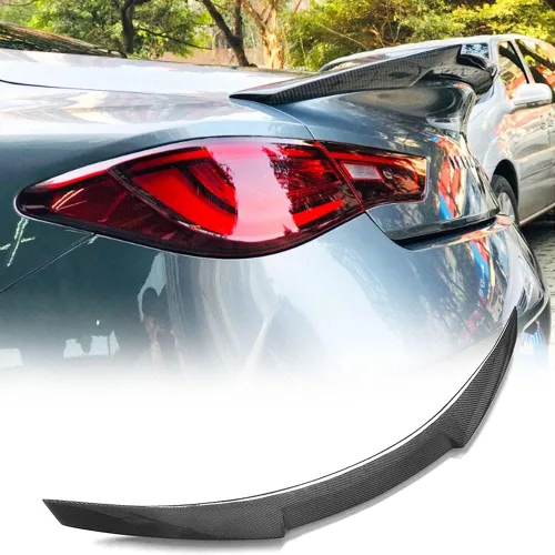 Miniatura 8 de Alerón de maletero de fibra de carbono real para Infiniti Q60 Q60S Coupe 2017-2023 Tapa trasera de arranque Highkick Wing Lip Factory Outlet