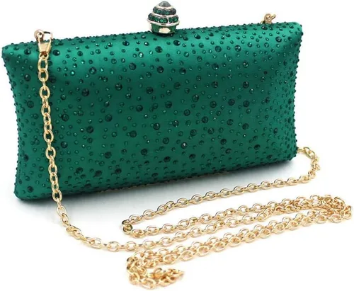 Miniatura 23 de Simcat Bolso de mano de noche con diamantes de imitación para mujer, bolso de fiesta de graduación, boda, novia, fiesta, bolsa de mano con cadena