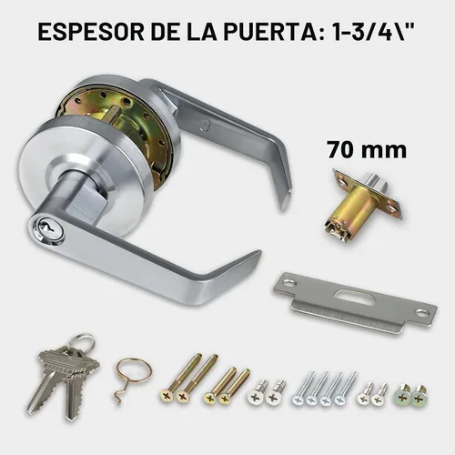 Miniatura 7 de Cerraduras de puerta comerciales con llave de grado 2, resistentes, para oficina, con palanca, sin manos, UL nominal de 3 horas contra incendios