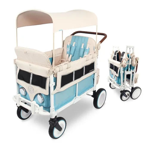 Miniatura 15 de WONDERFOLD W4 Luxe Pro Cochecito tipo vagón (4 plazas) - Cochecito tipo vagón plegable con asientos que cuentan con arneses de seguridad de 5 puntos
