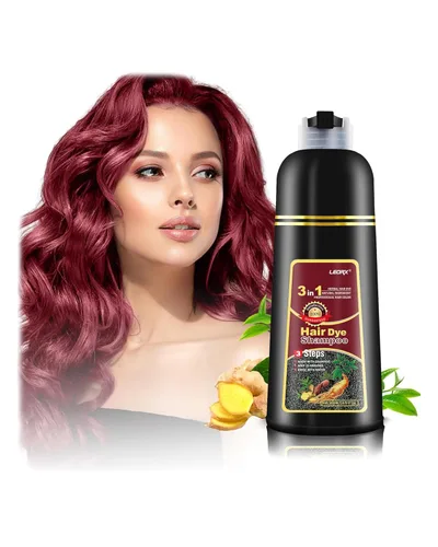 Miniatura 12 de leorx Champú de tinte para el cabello, 3 En 1 Color Miel Claro Champú Tinte para el Cabello Para Refrescar el Cabello Instantáneo Champú Para Light