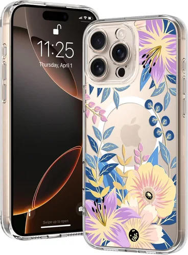 Miniatura 42 de OOK Magnetic for iPhone 17 Case Clear Pretty Flower Girls Women [Not Yellowing][Screen Protector] [ MagSafe Compatible] with Full Camera Lens