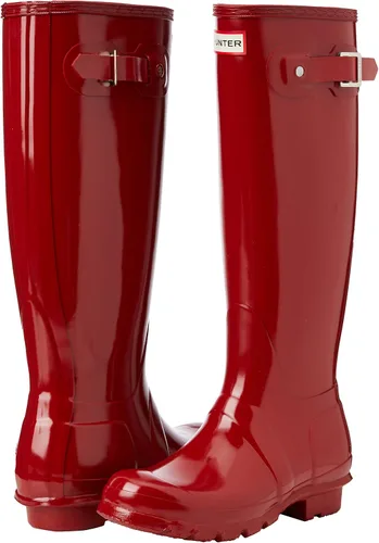 Miniatura 7 de Botas de lluvia de caña alta Hunter Original para mujer color negro brillante 8 B M US Rojo 7 BM US