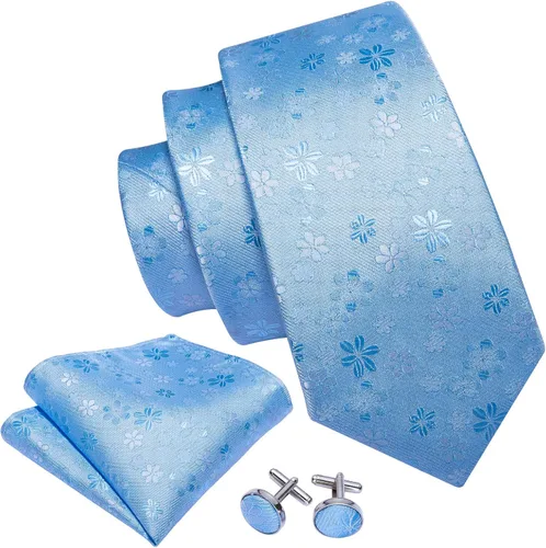 Miniatura 2 de BarryWang Conjunto de corbata para hombre diseño de cachemira de seda maciza con bolsillo cuadrado extra largo para boda formal
