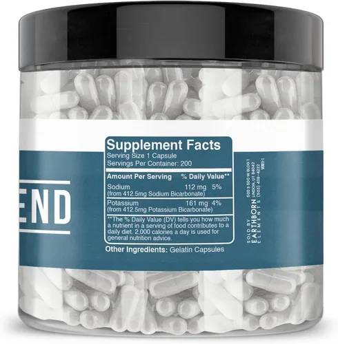 Miniatura 3 de Earthborn Elements Bicarb Blend 200 cápsulas, puro y sin diluir, sin aditivos