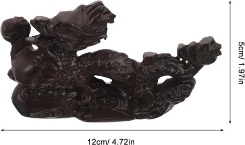 Miniatura 2 de Estatua de dragón chino – Figura de dragón tallada a mano de madera – Estatua de dragón de año nuevo chino 2024 de 4.7 in Fengshui Escultura