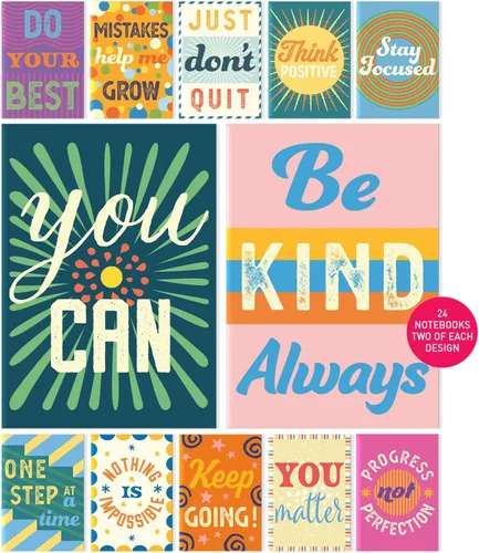 Miniatura 8 de S&O - Juego de mini cuadernos motivacionales a granel con 12 mensajes únicos, cuadernos inspiracionales para niños, colección de diarios de bolsillo