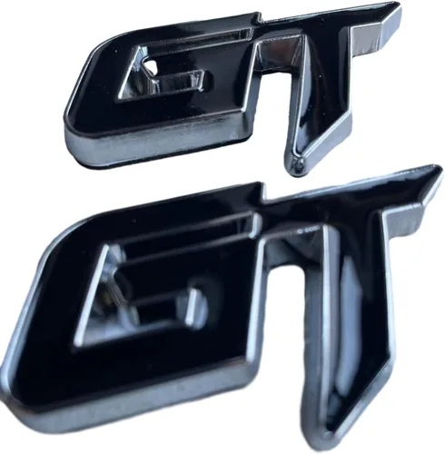 Miniatura 2 de 2 calcomanías de metal para emblema de automóvil GT para vehículos, camiones, guardabarros delanteros, parachoques, ventana lateral, maletero