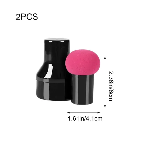 Miniatura 2 de 2 esponjas de maquillaje, esponjas de maquillaje con asas, estuches de maquillaje para cremas y polvos de base (hongo A)