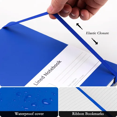 Miniatura 7 de deli Paquete de 6 cuadernos Moleskine con rayas azules para el trabajo, cuadernos A5 (5.5 x 8.3 pulgadas), 160 páginas de tapa dura, cuadernos