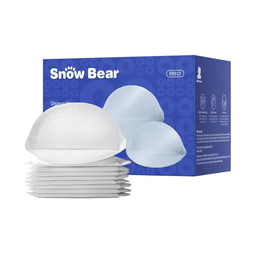 Snow Bear Almohadillas de lactancia desechables ultrafinas, 100 unidades superabsorbentes y transpirables para madres que amamantan, se mantienen