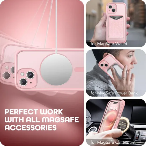 Miniatura 4 de TIESZEN Funda para iPhone 15, compatible con MagSafe, protector de pantalla de privacidad integrado y protección de cámara, antiespía, cuerpo