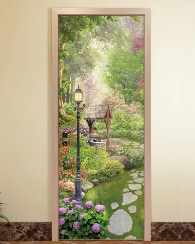 FLFK - Adhesivo para puerta, papel tapiz escénico de pelar y pegar, mural autoadhesivo removible para decoración del hogar, 30.3" x 78.7", juego de