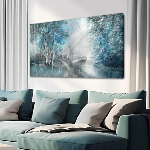 Miniatura 11 de SOUGUAN Cuadros de Arte en Blanco y Negro Abstractos Colgantes de Pared Decoración Obra de Arte Moderna 20"X40" Decoraciones de Pared
