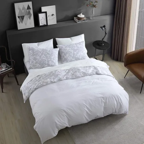 Miniatura 5 de Kenneth Cole - Juego de funda de edredón tamaño individual, ropa de cama de algodón suave para todas las estaciones, prelavada para mayor suavidad