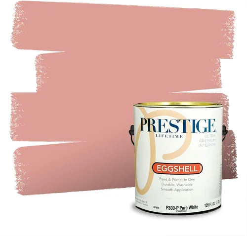 Miniatura 753 de Prestige Paints Pintura exterior e imprimación en uno, 1 galón, plano, coincidencia comparable de Valspar* Amber Rose*
