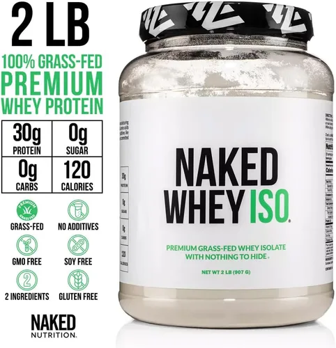 Miniatura 4 de NAKED Proteína de suero aislado - Solo 2 ingredientes, 30g de proteína de vacas alimentadas con hierba, cero carbohidratos, sin sabor