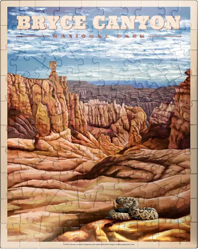 MyPuzzle Bryce Canyon National Park - Pilares de piedra, póster de viaje vintage, rompecabezas premium de 100 piezas para adultos