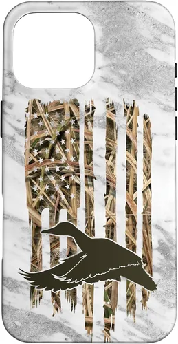 Miniatura 19 de Funda de caza de caza para iPhone 13 Pro Max con diseño de camuflaje gris y bandera de Estados Unidos