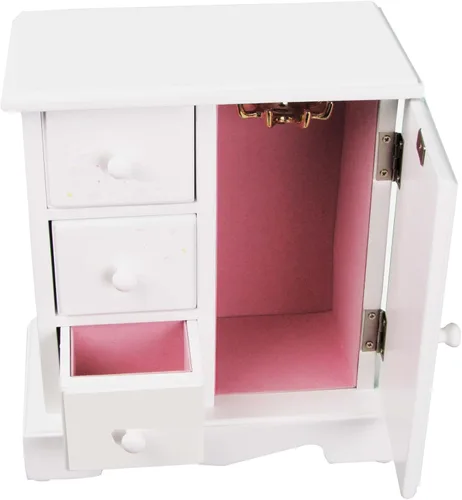 Miniatura 2 de My Bambino Joyero personalizado Amoire alto, organizador de madera para niñas (You Are My Sunshine)
