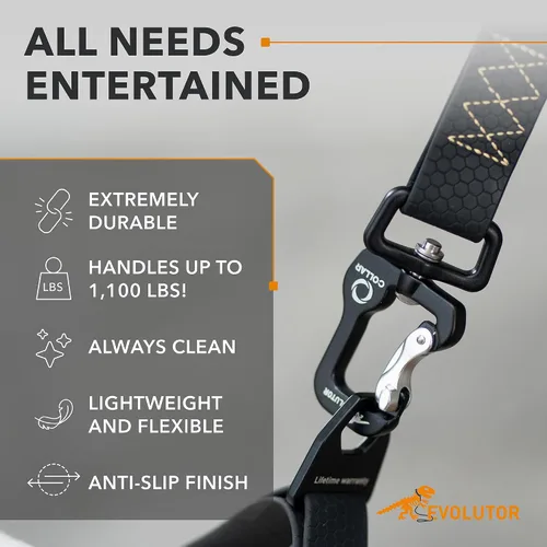 Miniatura 4 de COLLAR Evolutor - Correa para perro extra resistente de 4 pies, duradera para perros grandes, medianos y pequeños, fuerte para razas grandes, Negro