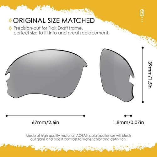 Miniatura 2 de ANSI Z87.1 Replacement Lenses For Oakley Flak Draft OO9364 Sunglass