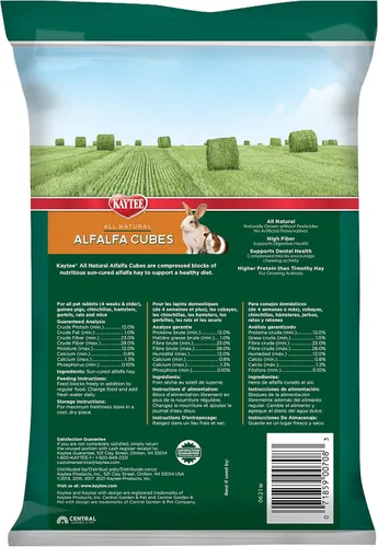 Miniatura 2 de Kaytee Cubos de alfalfa para conejos, cobayas y otros animales pequeños, 15 onzas