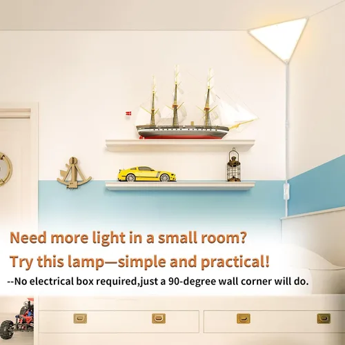 Miniatura 2 de Luz de esquina mejorada, luces LED de esquina de 20 W 2000 lm para sala de estar, luces de techo enchufables con cable de 10 pies, luces de esquinas