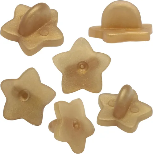 Miniatura 11 de Paquete de 100 pines de goma en forma de estrella, soporte de broche para corbata de sombrero de insignia de uniforme (negro)