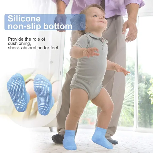 Miniatura 3 de GRPSKCOS Calcetines Antideslizantes para Bebés 12 Pares Calcetines Antideslizantes para Niños Pequeños de 0-7 Años Infantes Niños Pequeños Niños