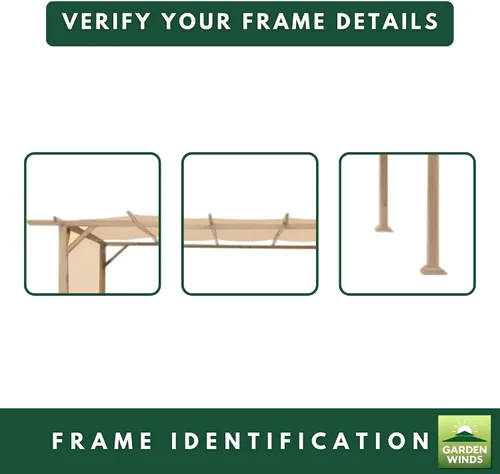 Miniatura 9 de Garden Winds Toldo de repuesto duradero 350 compatible con modelos Aldi Pergola 23700-23, 822993, 49964, beige