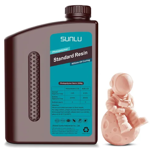 Miniatura 29 de SUNLU Resina para impresora 3D, 1kg de curado rápido, resina estándar 3D para impresoras 3D LCD DLP SLA, curado UV de 395-405nm, resina líquida