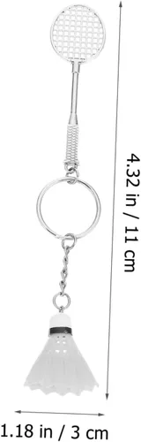 Miniatura 6 de Sosoport Llavero de bádminton de 4 piezas, mini regalos, accesorios de mochila, pelota de fútbol, llavero de fiesta deportiva