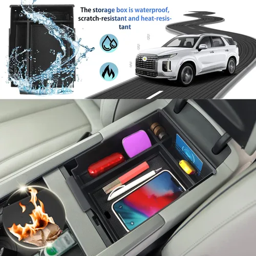 Miniatura 3 de SHAOHAO para 2024 2025 Hyundai Palisade Organizador de Bandeja de Consola Central para 2023 2024 2025 Hyundai Palisade Accesorios SE SEL XRT Limited