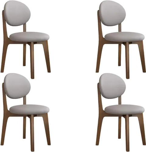 Miniatura 36 de YVYKFZD Juego de sillas de comedor, sillas de cocina de madera maciza, silla de comedor de granja con respaldo curvo, silla tapizada de cuero
