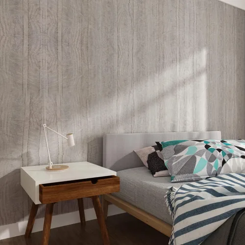 Miniatura 5 de VEELIKE Papel tapiz de madera gris de 15.7 x 118 pulgadas, papel tapiz bohemio extraíble, impermeable, grueso, patrón geométrico para muebles