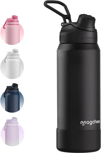 Miniatura 26 de Botella de agua aislada de 24 onzas, acero inoxidable al vacío de doble pared, diseño de boca ancha, botella reutilizable a prueba de fugas