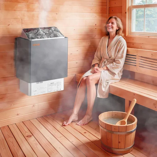 Miniatura 8 de VEVOR - Calefactor de sauna, estufa eléctrica de 9 kW, 220 V, calefactor de baño de vapor con controlador digital externo, temporizador de 3 h