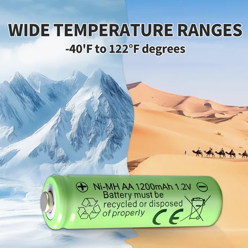 Miniatura 2 de Baterías AA recargables de 1.2 V Ni-MH 1200 mAh doble A batería para luces solares de jardín al aire libre (8, miliamperios horas, 1200)