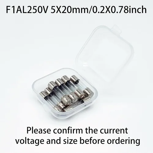 Miniatura 3 de Fusible de vidrio de soplado rápido F1AL250V 5x20mm Paquete de 10 Fusible de vidrio 1A 1Amp 250V Fusibles de vidrio 0.2x0.78 Pulgadas