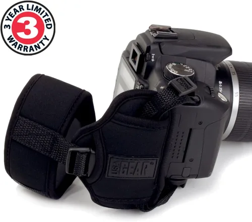 Miniatura 2 de USA Gear Cámara profesional con manija y correa de mano con diseño de neopreno acolchada y placa de metal. Compatible con Canon, Fujifilm, Nikon