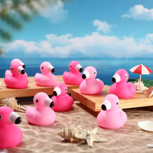 Miniatura 4 de Jerify Pato de goma flamenco a granel rosa para niños, juguetes de baño flotantes, patos flotantes de verano para playa, patos de goma para baby