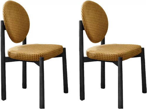 Miniatura 24 de Upholstered Dining Chairs with Fabric/Plush Cushion, Wooden Dining Room Chair Set of 1/2/4, Kitchen Chair for Living Room Balcony Black+brown