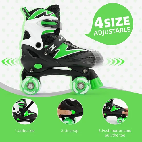 Miniatura 5 de SUPER YOUNGSTER Patines ajustables para niños, patines para niños de 5 a 8 años, patines para niñas de 8 a 12 años con ruedas iluminadas, patines