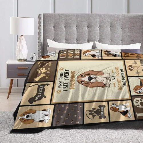 Miniatura 6 de Manta de Bassset, manta de felpa suave de forro polar para perros, ropa de cama de animales y perros, regalos acogedores para mujeres, niñas, niños