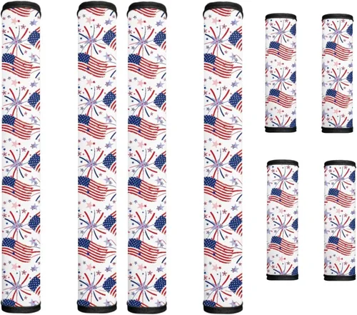 Miniatura 58 de America250 - Juego de 8 fundas antideslizantes para manijas de puerta de refrigerador, 4 de julio de 2026, protectores para nevera, horno, mantener