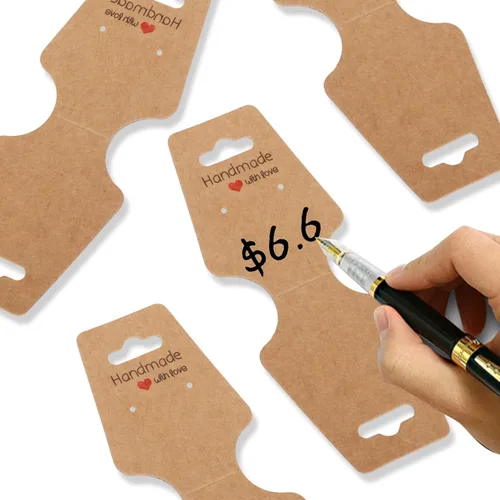 Miniatura 3 de 200 Tarjetas de Exhibición de Pulseras Tarjetas de Soporte para Collares Autoadhesivas Paquete de Embalaje de Joyería para la Venta para Pequeñas
