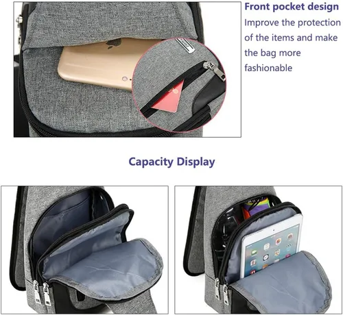 Miniatura 4 de Mochila tipo bandolera bandolera bandolera para el pecho, bolsa de hombro, pequeña mochila casual para mujeres y hombres, senderismo