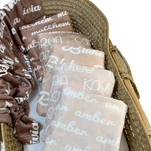 Miniatura 10 de Girls Love A Monogram Se envía al día siguiente- Mantas personalizadas azules para bebé niño con nombre - Impreso en Estados Unidos - Manta