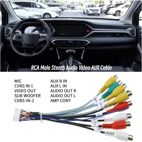 Miniatura 2 de Arnés de cableado RCA de 20 pines RCA Cable adaptador RCA estéreo de salida RCA Cable de extensión de cable de extensión Accesorios de coche